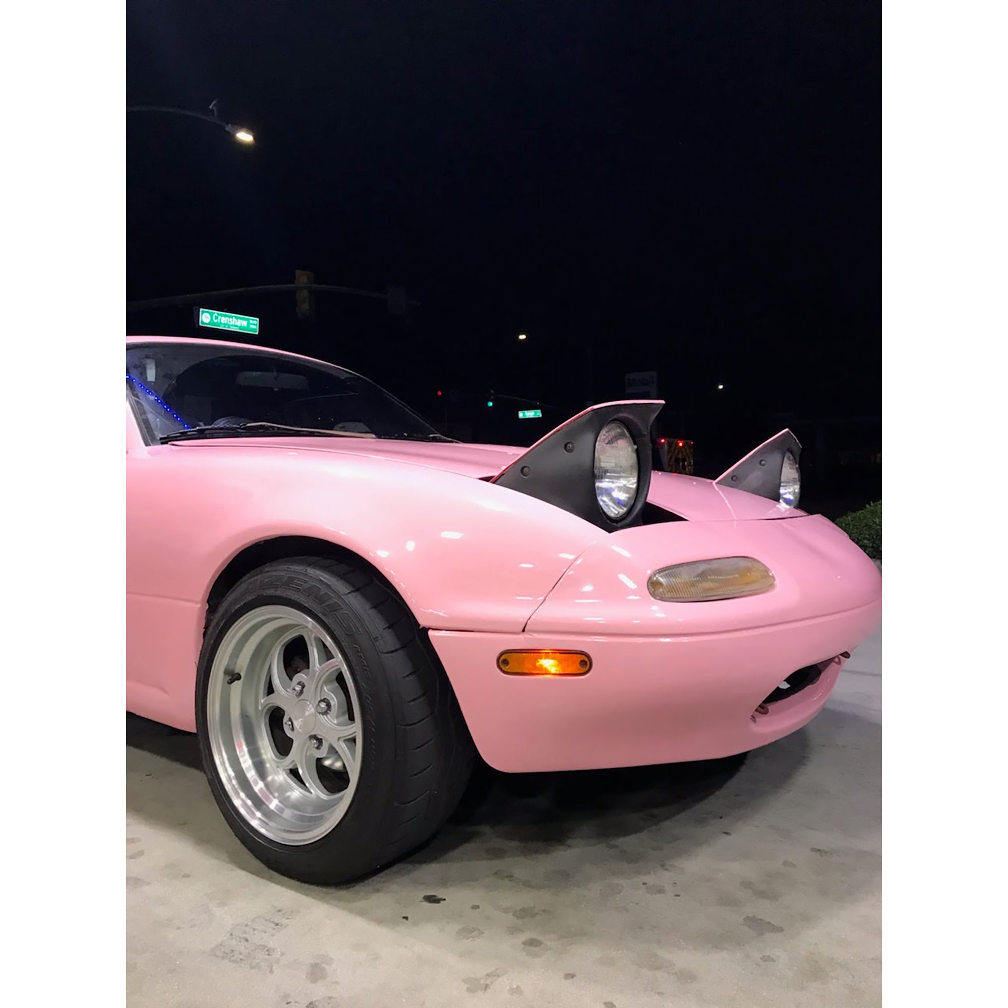 Peach pink store car wrap